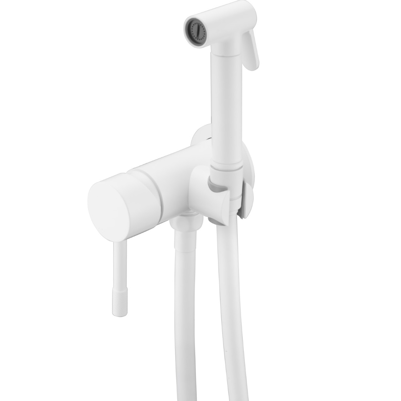 Гигиенический душ со смесителем Boheme Uno 467-MW (белый матовый)