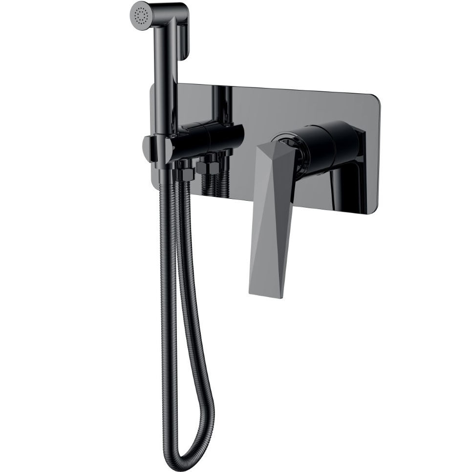 Гигиенический душ со смесителем Boheme Venturo 377-SGM (оружейный металл глянцевый)