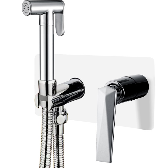 Гигиенический душ со смесителем Boheme Venturo 377-W (хром, белый)