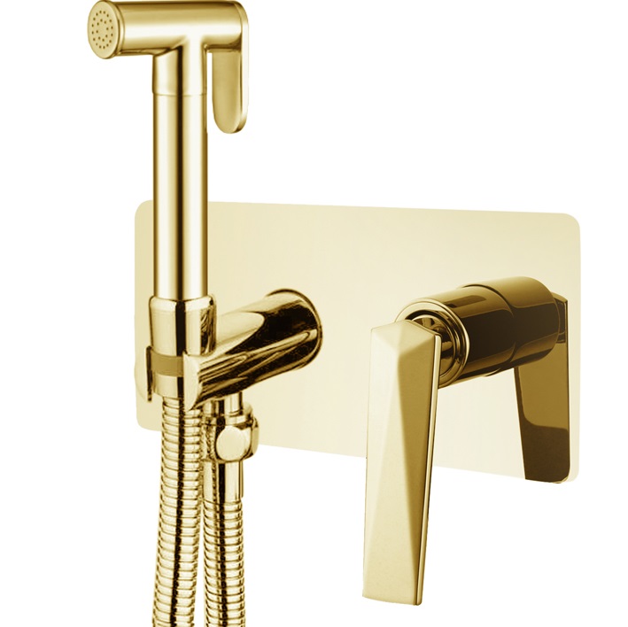 Гигиенический душ со смесителем Boheme Venturo 387 (золотой)