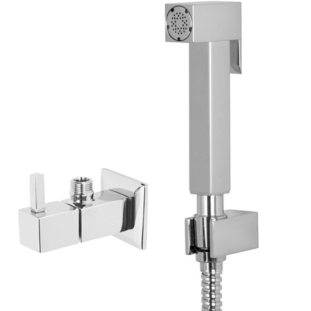 Гигиенический душ со смесителем Fima Carlo Frattini Collettivita F2455/7OTCR (хром), с угловым вентилем