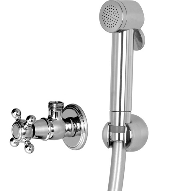 Гигиенический душ со смесителем Fima Carlo Frattini Collettivita F2838/7NOTCR (хром), с угловым вентилем