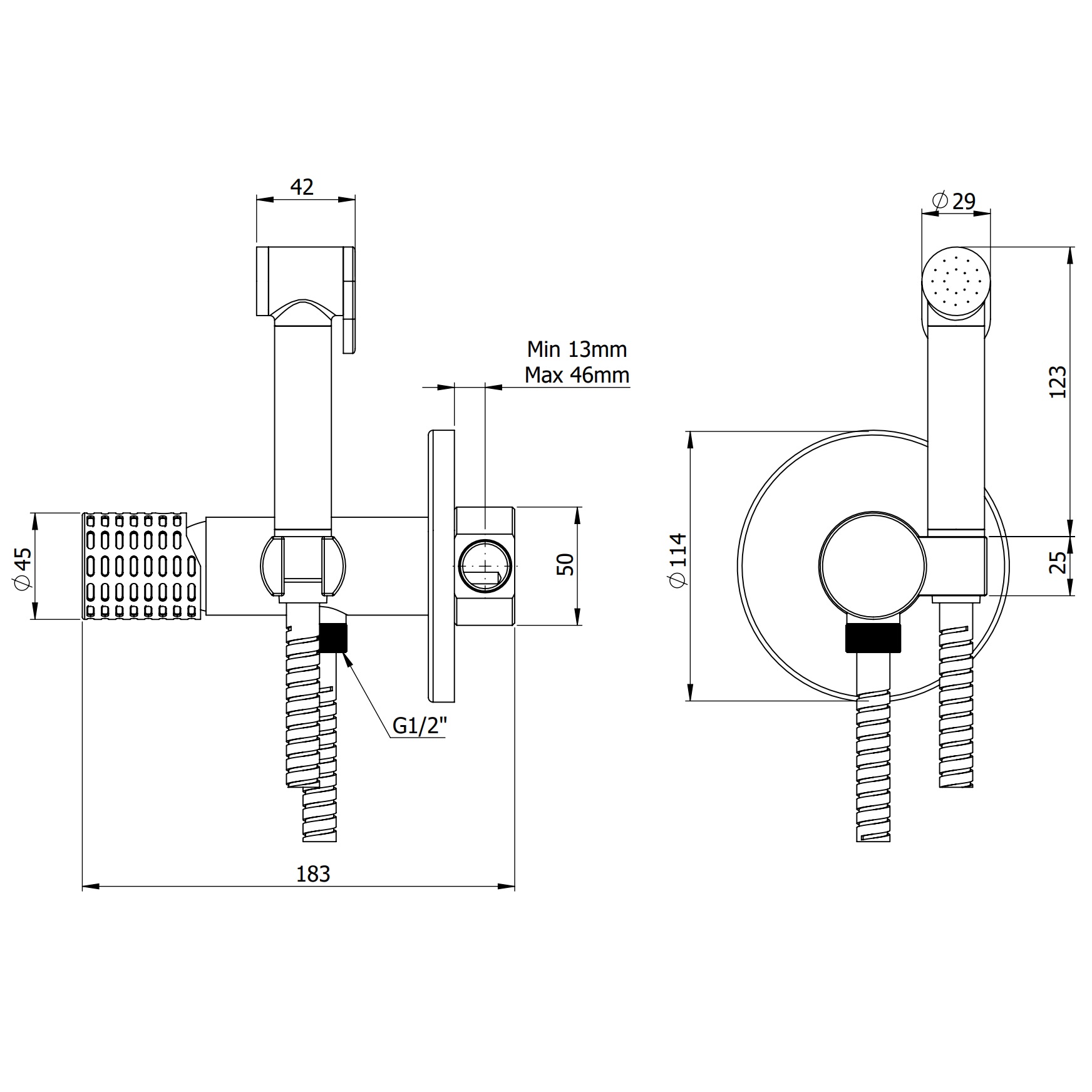 Гигиенический душ со смесителем Remer Celebrity CEC65W (хром)
