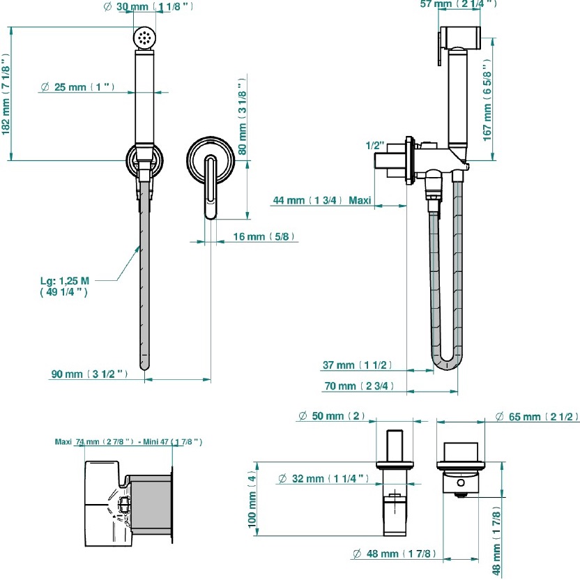 Гигиенический душ со смесителем THG Corvair U8D-F01-5840/MBG (золотой)