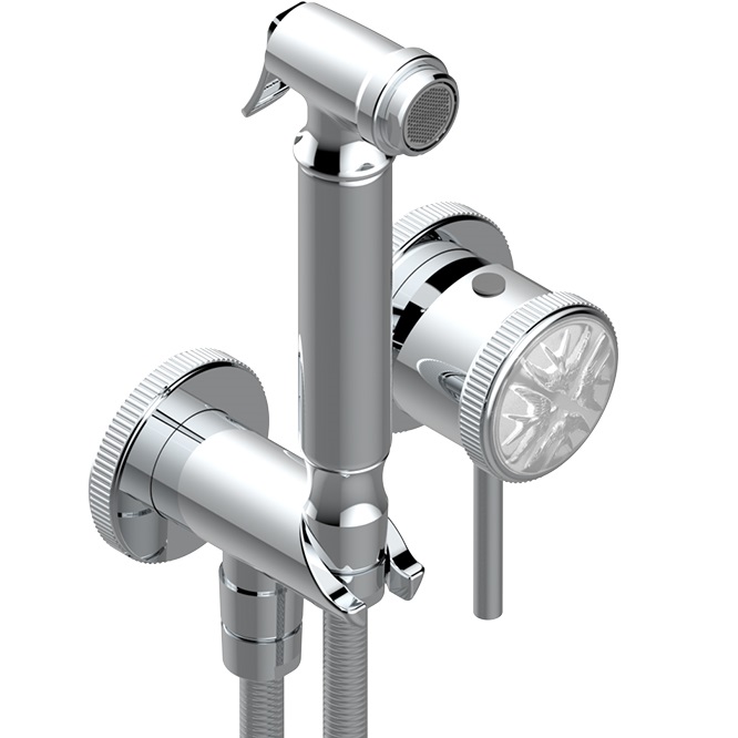 Гигиенический душ со смесителем THG Hirondelles A4J-A02-5840/MBG (хром, прозрачный)