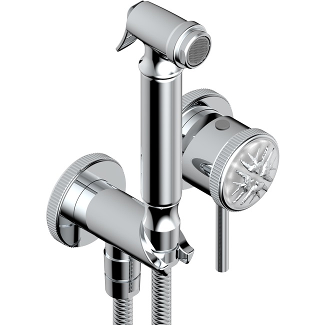 Гигиенический душ со смесителем THG Hirondelles Platinum Stamped A4K-A02-5840/MBG (хром, платина)