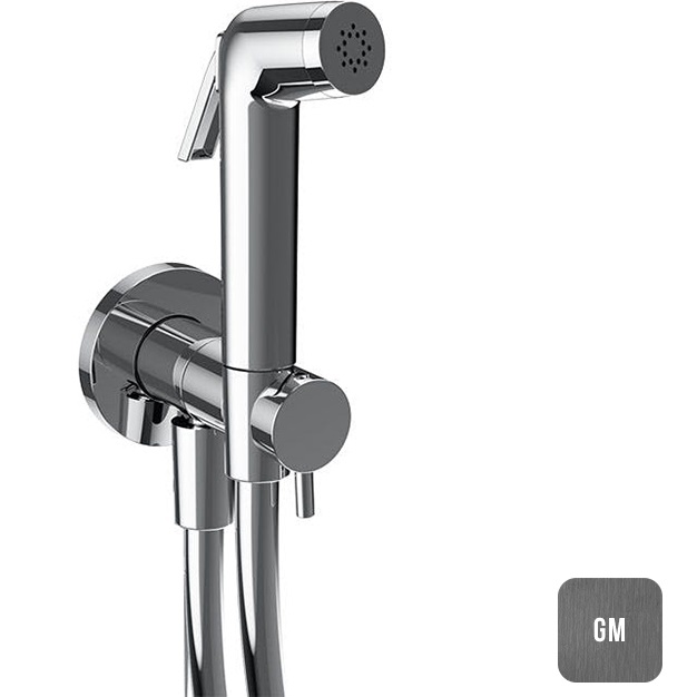 Гигиенический комплект Almar E136003.GM (оружейный металл брашированный PVD), подключение на холодную воду