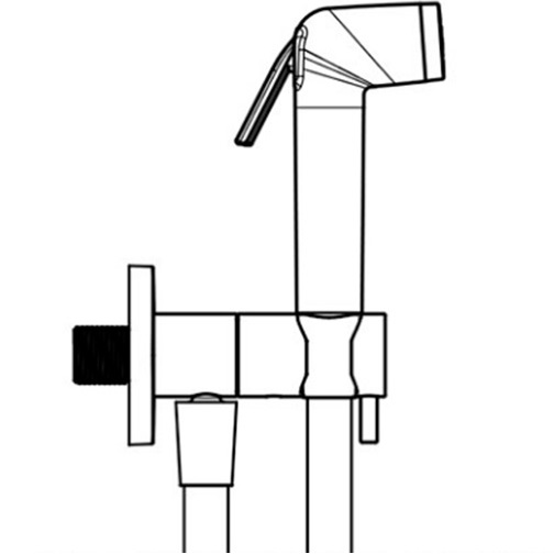 Гигиенический комплект Almar E136003.NB (никель брашированный), подключение на холодную воду