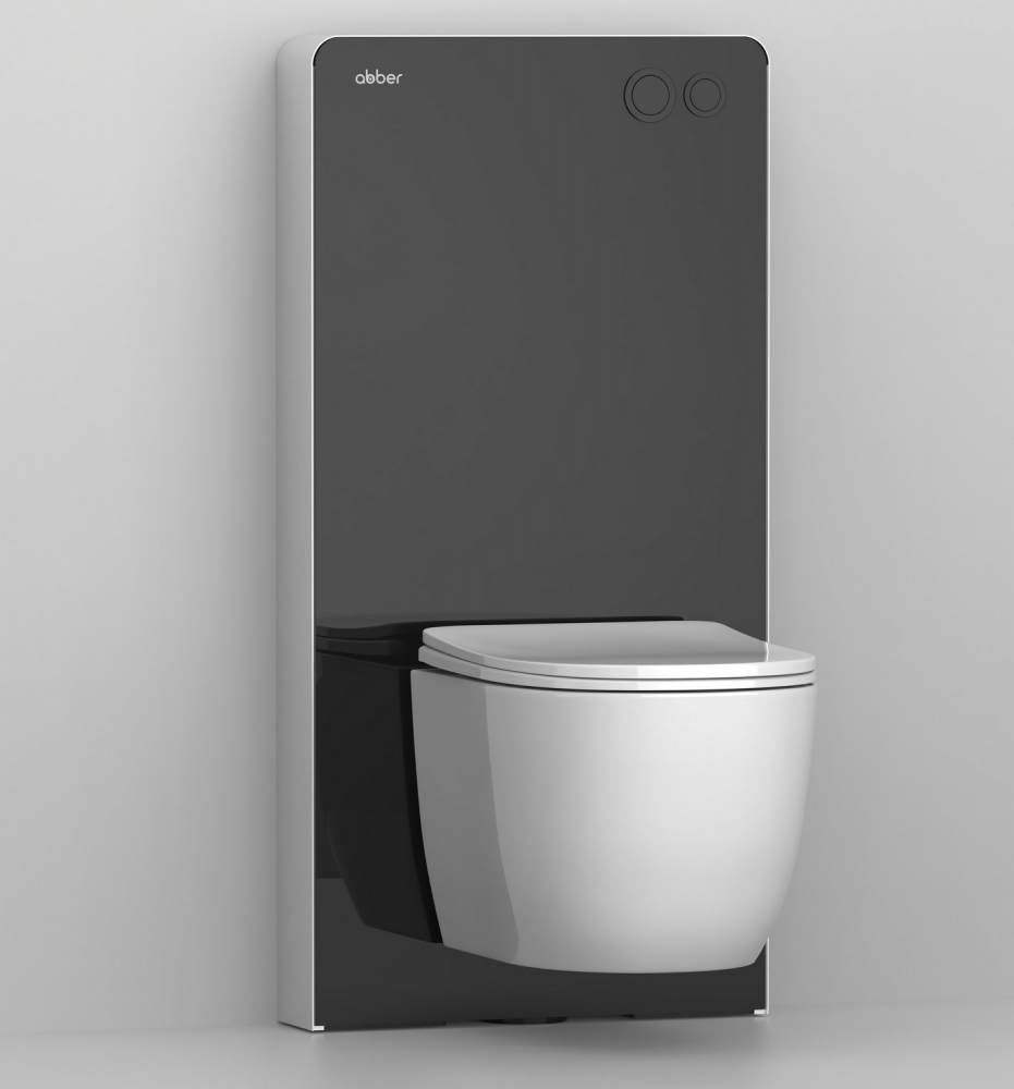 Инсталляционный модуль внешнего монтажа для подвесного унитаза Abber AC0107MB (черный)