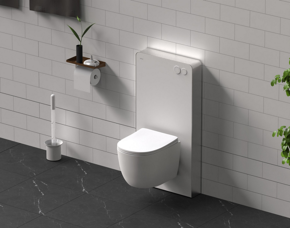 Инсталляционный модуль внешнего монтажа для подвесного унитаза Abber AC0107MW (белый)