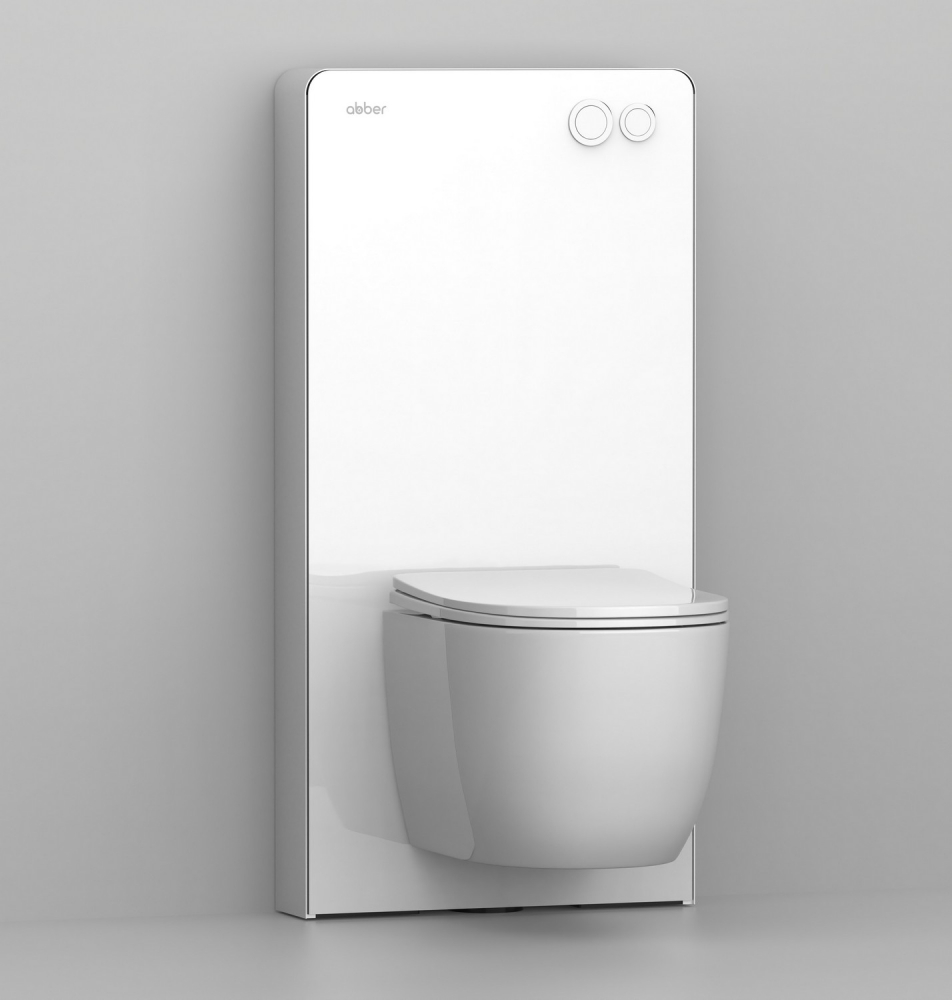 Инсталляционный модуль внешнего монтажа для подвесного унитаза Abber AC0107MW (белый)