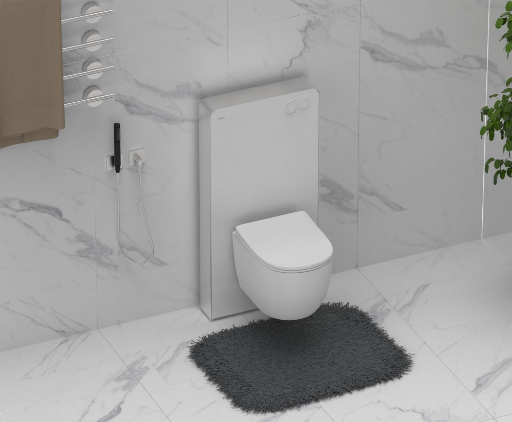 Инсталляционный модуль внешнего монтажа для подвесного унитаза Abber AC0107MW (белый)