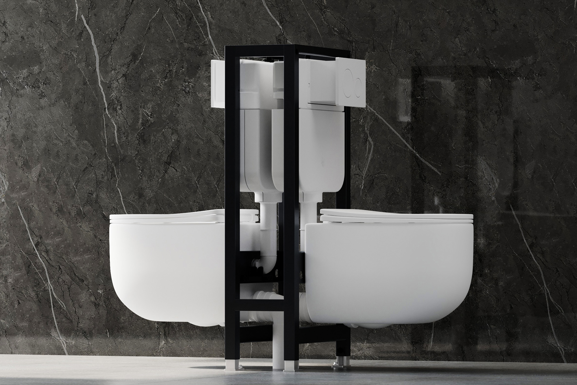 Инсталляция для двух подвесных унитазов двойная самонесущая AC0106