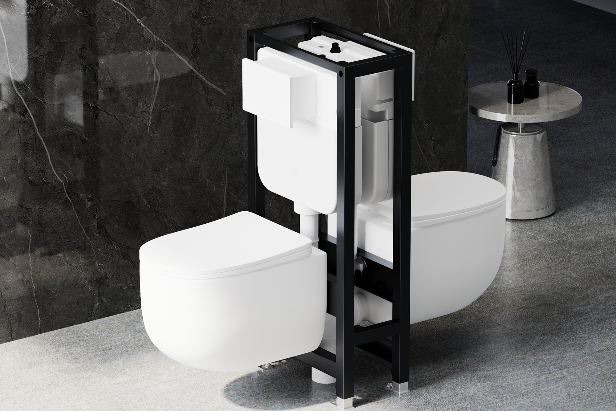 Инсталляция для двух подвесных унитазов двойная самонесущая AC0106