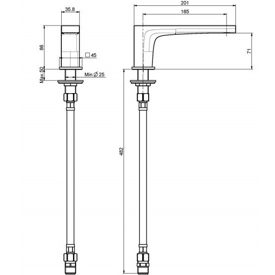 Излив для монтажа на борт ванны Fima Carlo Frattini Fit 16.5см F2415CR (хром)