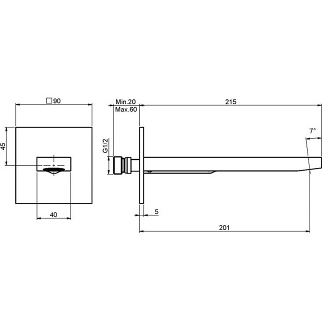 Излив для настенного монтажа Fima Carlo Frattini Fit 20.1см F2424BS (белый матовый)