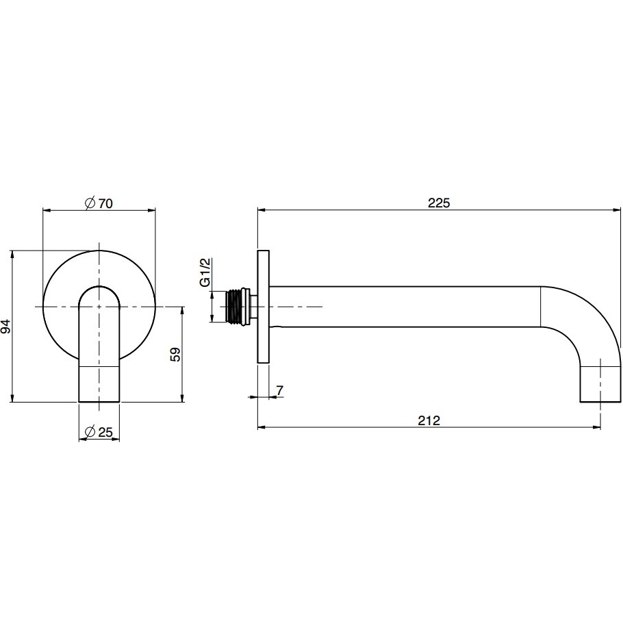 Излив для ванны 21 см. Fima Carlo Frattini Wellness F2929NS (черный матовый)