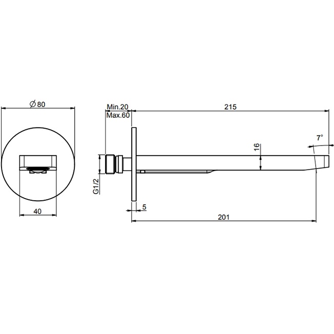 Излив для ванны Fima Carlo Frattini Flo F2222CR (хром)