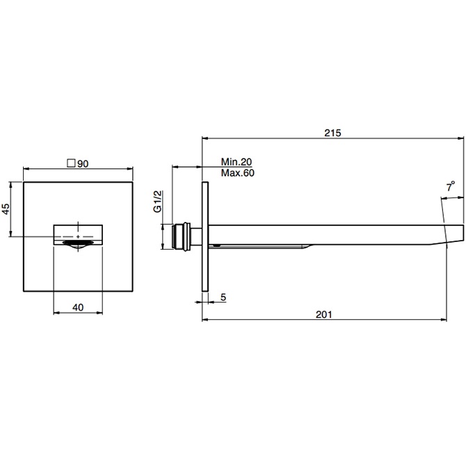 Излив для ванны настенный Fima Carlo Frattini F2424OR (золотой)