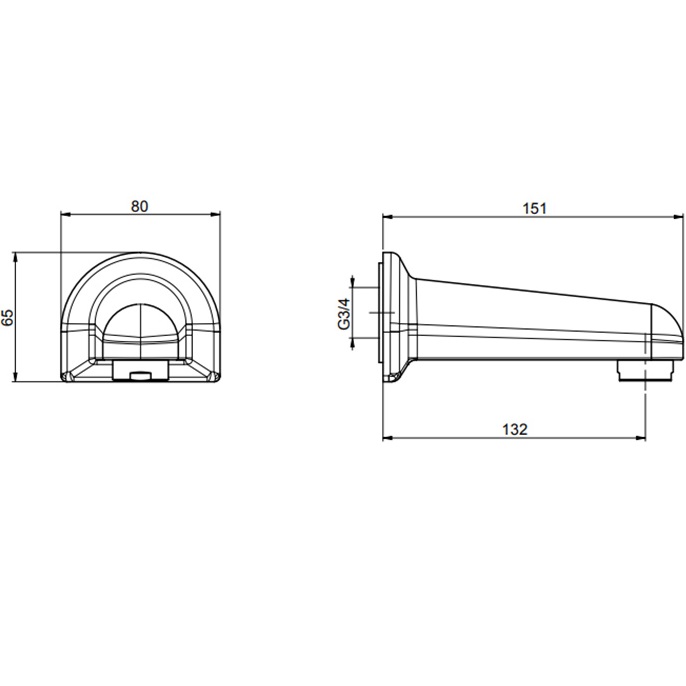 Излив настенный 13 см. Fima Carlo Frattini Wellness F2040CR (хром)