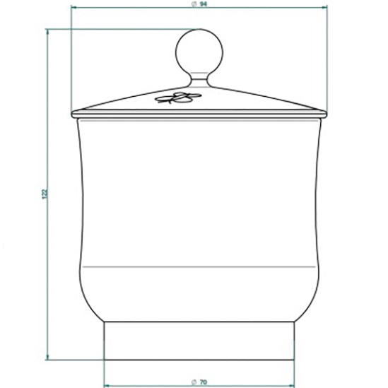 Китайская коробка с белой фарфоровой крышкой THG Capucine Vert Decor Platine A7E-A02-4619 (платина, зеленый, белый)