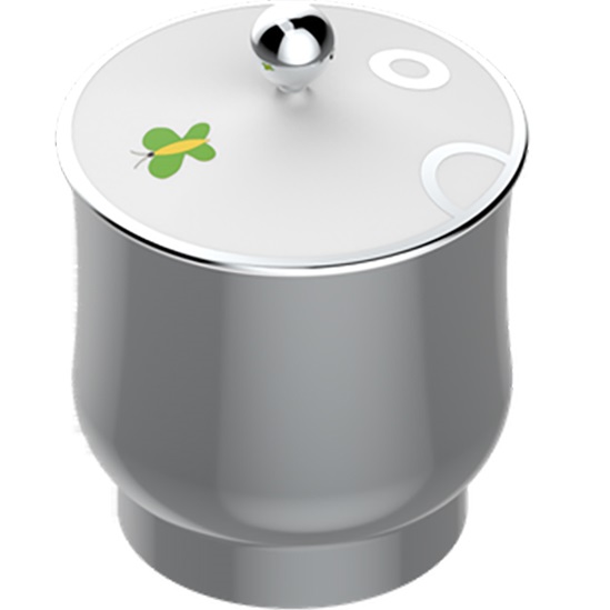 Китайская коробка с белой фарфоровой крышкой THG Capucine Vert Decor Platine A7E-A02-4619 (платина, зеленый, белый)