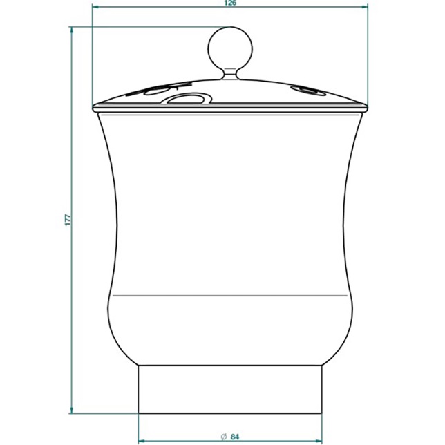 Китайская коробка с белой фарфоровой крышкой THG Capucine Vert Decor Platine A7E-A02-4621 (платина, зеленый, белый)