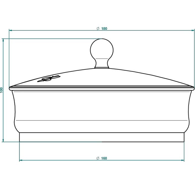 Китайская коробка с белой фарфоровой крышкой THG Capucine Vert Decor Platine A7E-A02-4623 (платина, зеленый, белый)