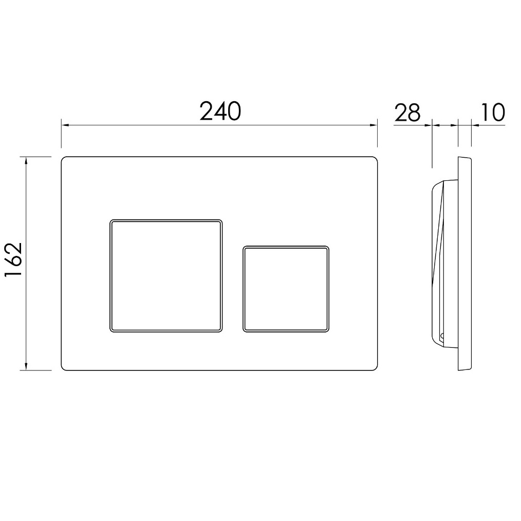 Кнопка смыва Ceramicanova Баланс (Balance) Квадрат (Square) CN12-002W (белый глянцевый)