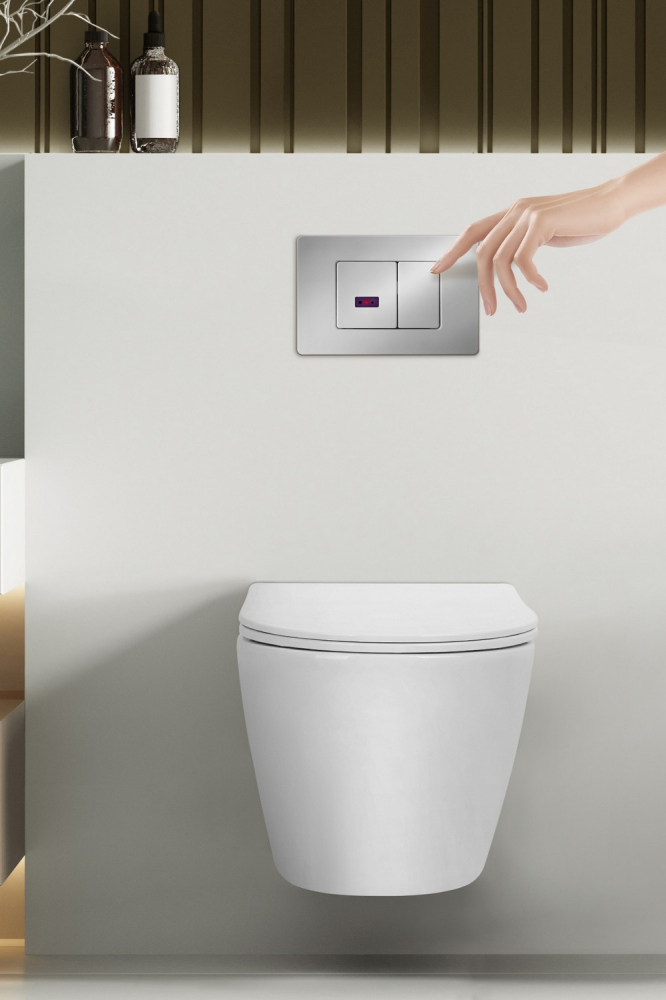 Кнопка смыва сенсорная Abber AC0122S (хром глянцевый)