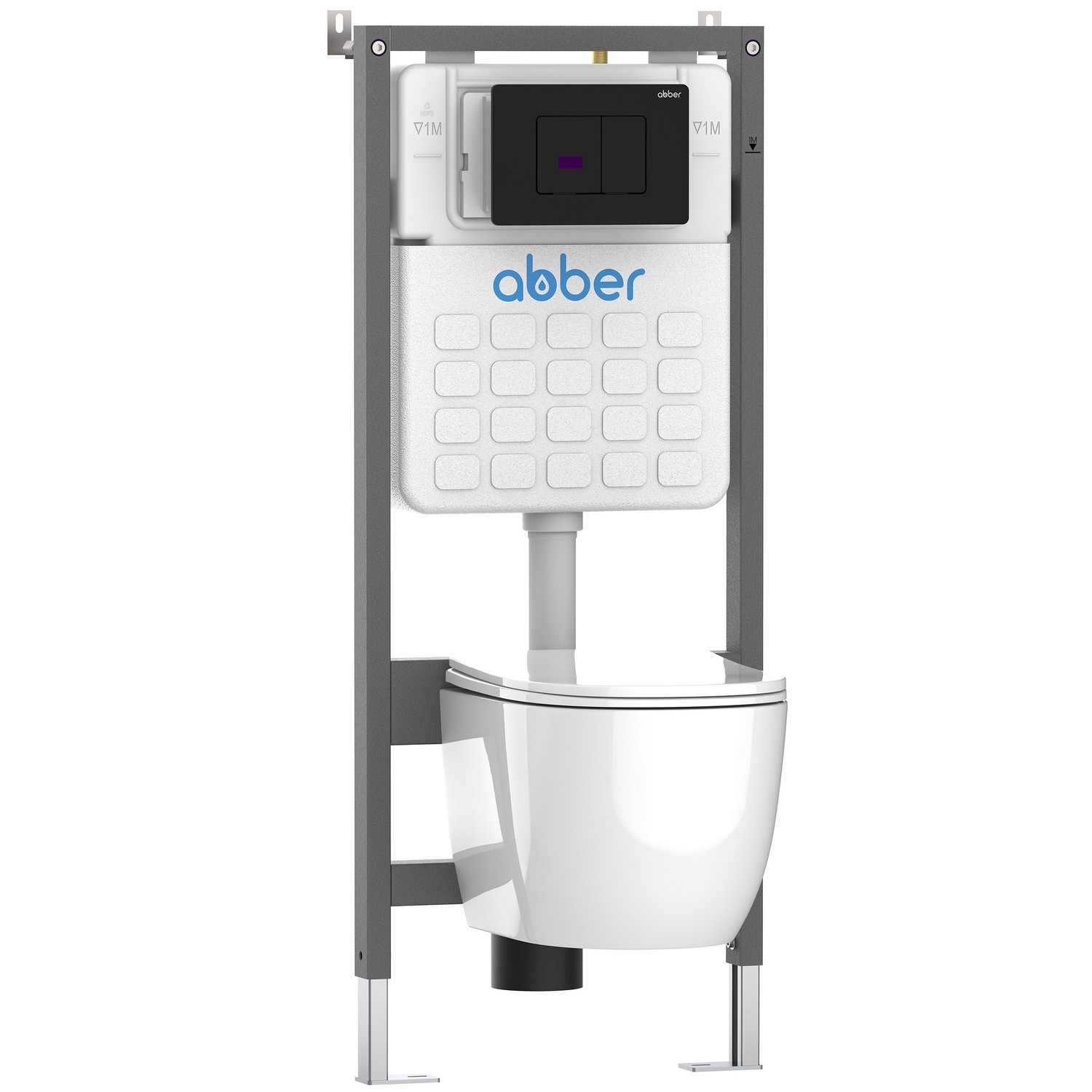 Кнопка смыва сенсорная Abber AC0122SMB (черный матовый)