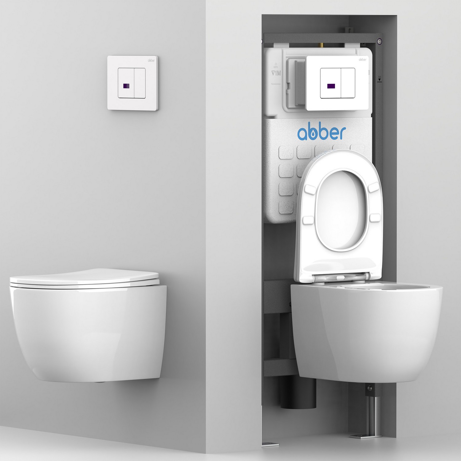 Кнопка смыва сенсорная Abber AC0122SMB (черный матовый)