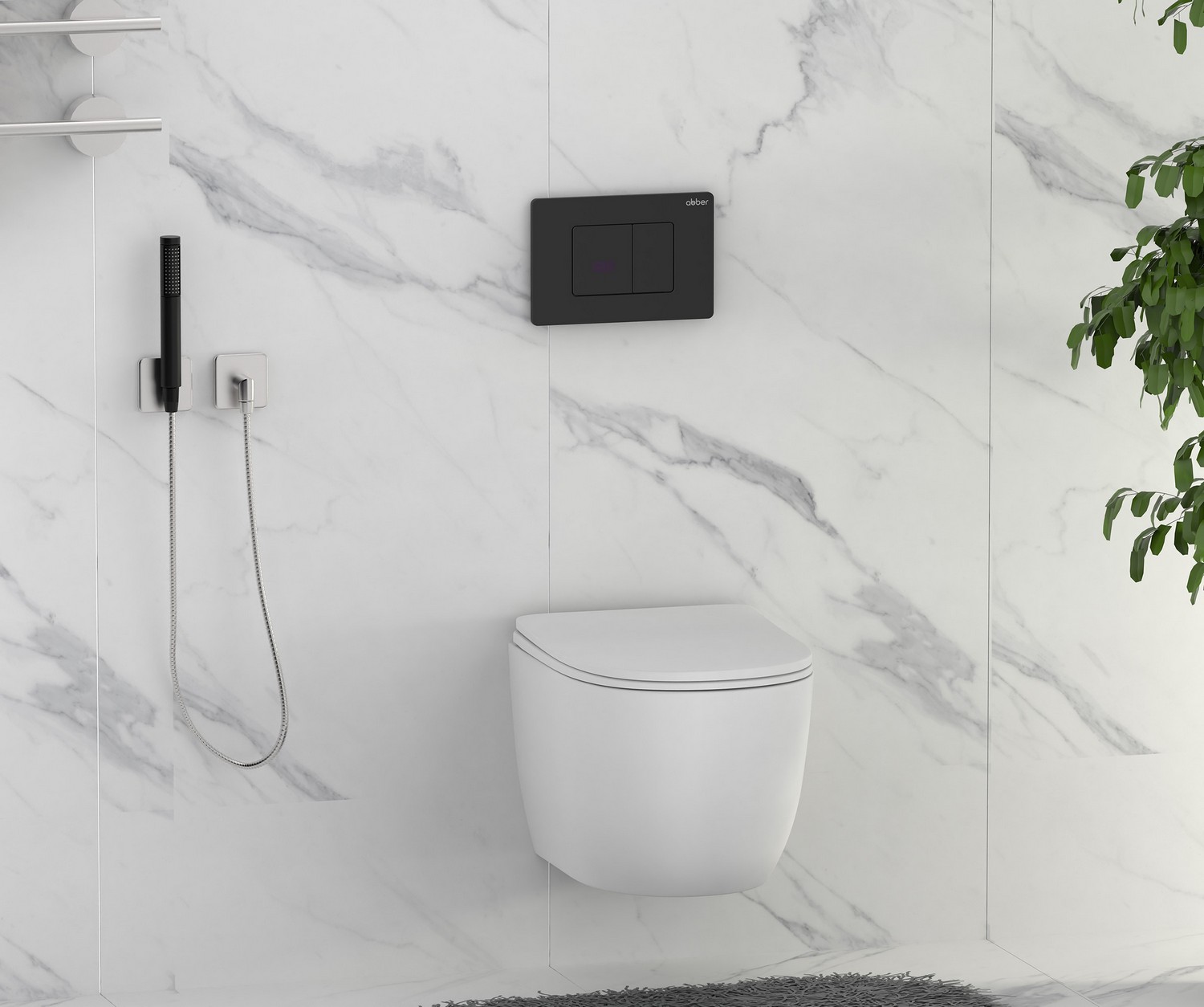 Кнопка смыва сенсорная Abber AC0122SMB (черный матовый)