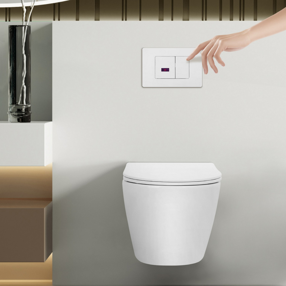 Кнопка смыва сенсорная Abber AC0122SMW (белый матовый)