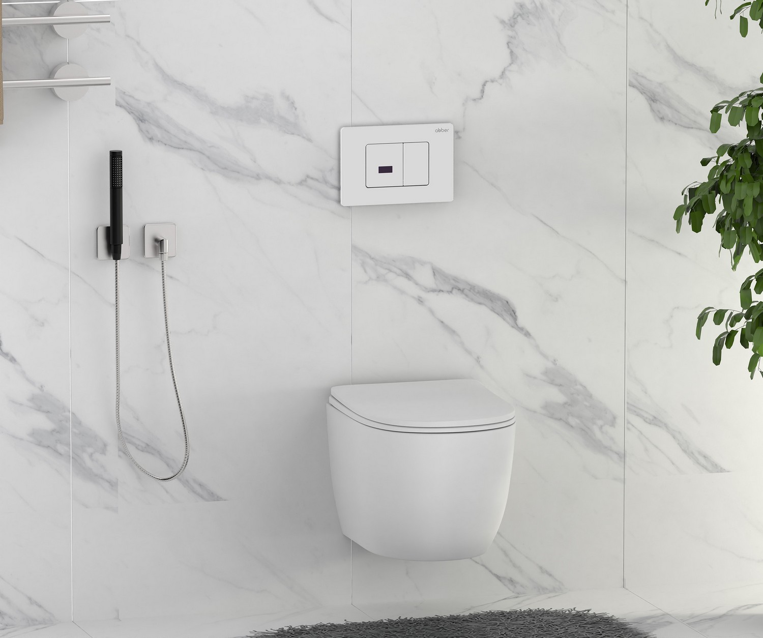 Кнопка смыва сенсорная Abber AC0122SMW (белый матовый)