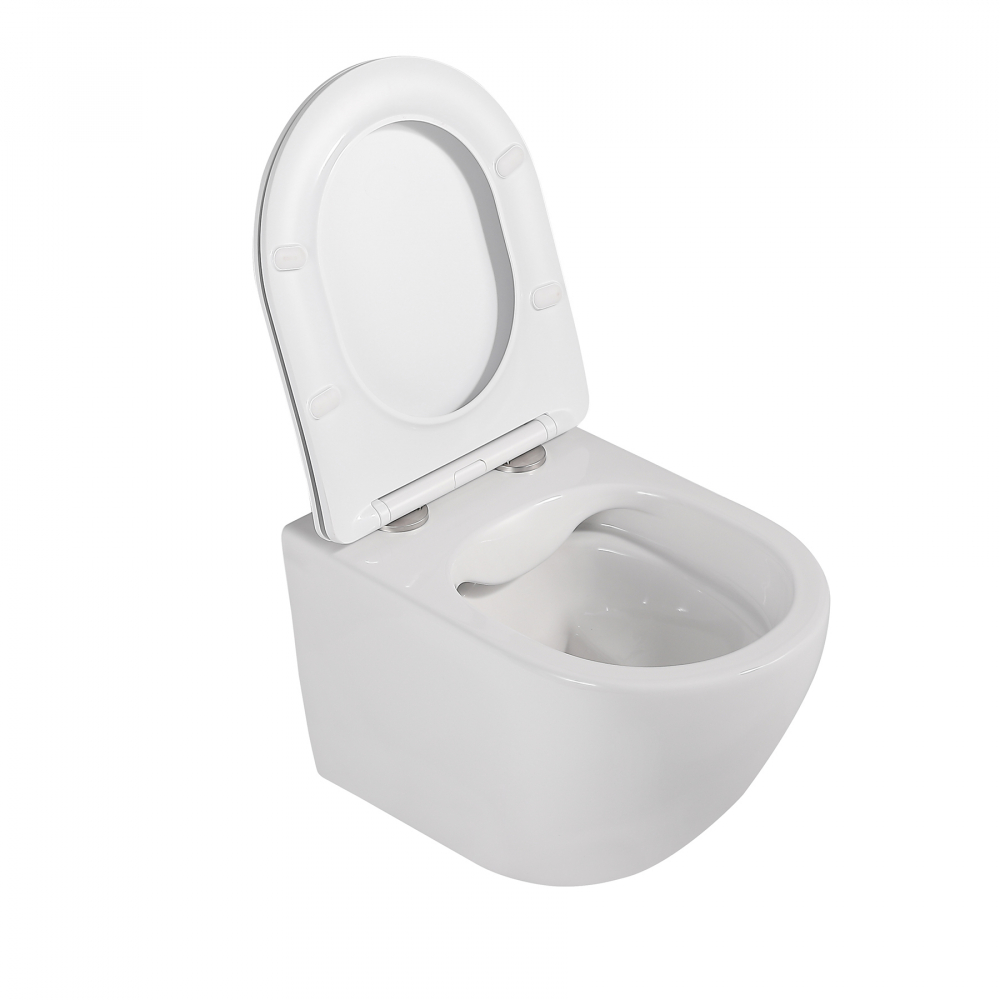 Комплект 3 в 1: подвесной унитаз Bequem AC1100  (белый), с инсталляцией AC0105 и кнопкой AC0120 (хром)