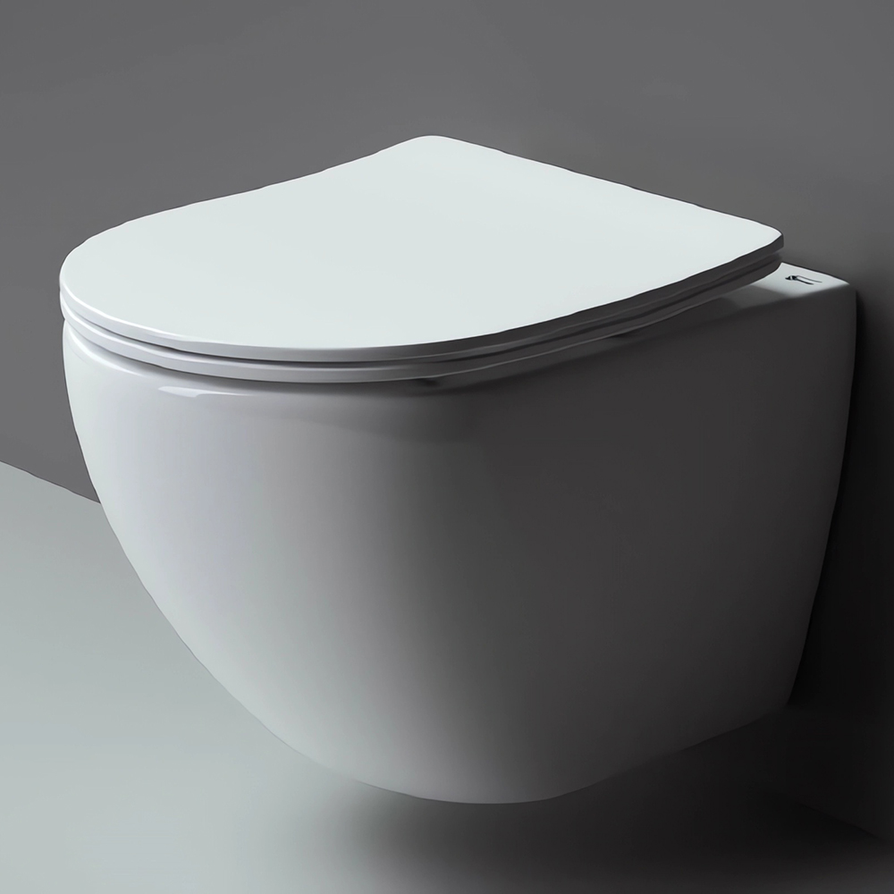 Комплект 4 в 1: Ceramica Nova CN4002_1001W_1000 Унитаз подвесной  Metropol Rimless + Инсталляция Envision + Шумоизоляция + Кнопка смыва Round (белый)