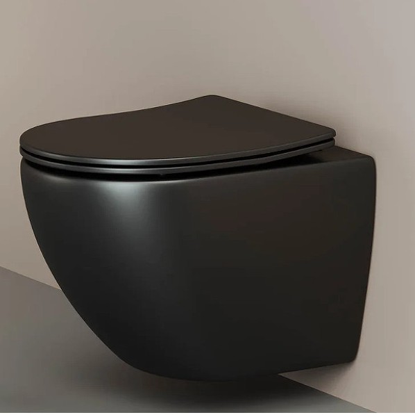 Комплект 4 в 1: Ceramica Nova CN4002MB_1002B_1000 Унитаз подвесной  Metropol Rimless + Инсталляция Envision + Шумоизоляция + Кнопка смыва Flat (черный матовый)