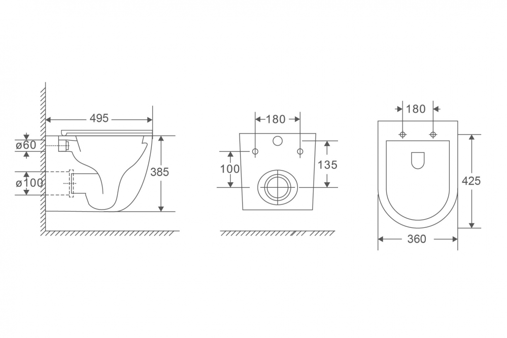 Комплект подвесной унитаз с инсталляцией и кнопкой Abber Bequem AC1131TC-AC0105-AC0120MW (белый, белый матовый)