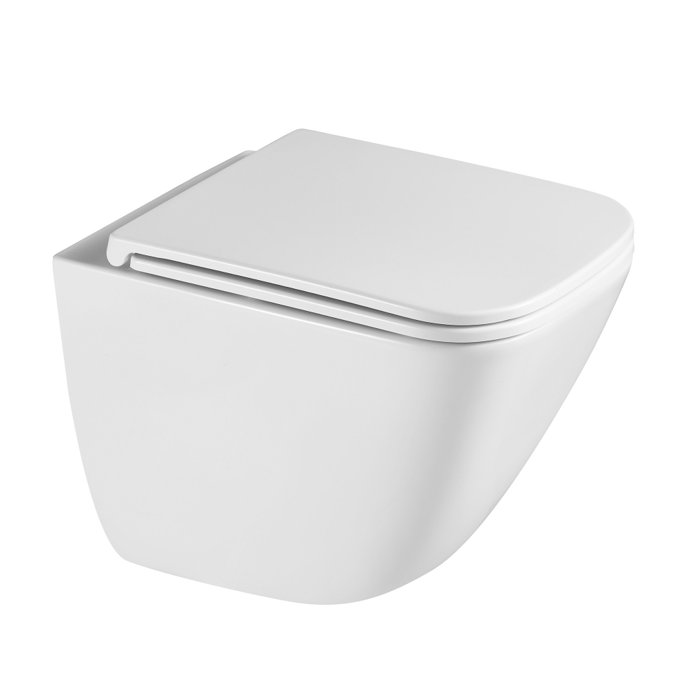 Комплект подвесной унитаз с инсталляцией и кнопкой Abber Rechteck AC1220TC-AC0105-AC0121NG (белый, никель) 