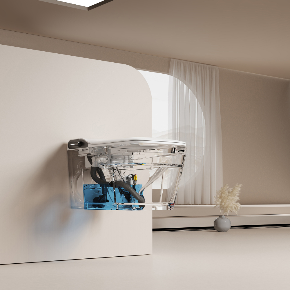 Комплект унитаз-биде подвесной с инсталляцией Abber Rechteck AC1215S-AC0101P2 60x36x38 (белый), электронный