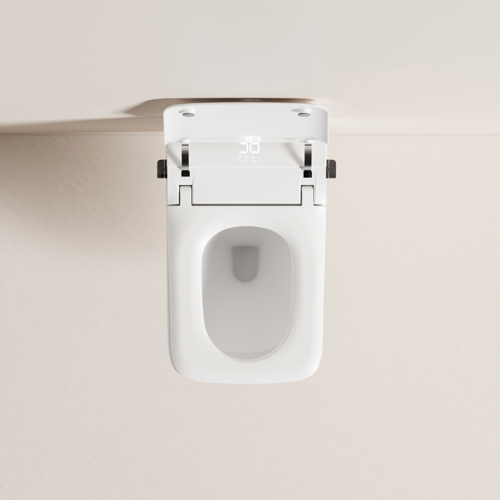Комплект унитаз-биде подвесной с инсталляцией Abber Rechteck AC1215S-AC0101P2 60x36x38 (белый), электронный