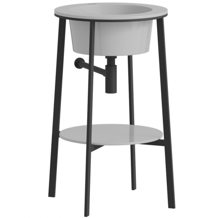 Консоль с керамической раковиной Abber Bequem AC2130 50x50x85 (белый)