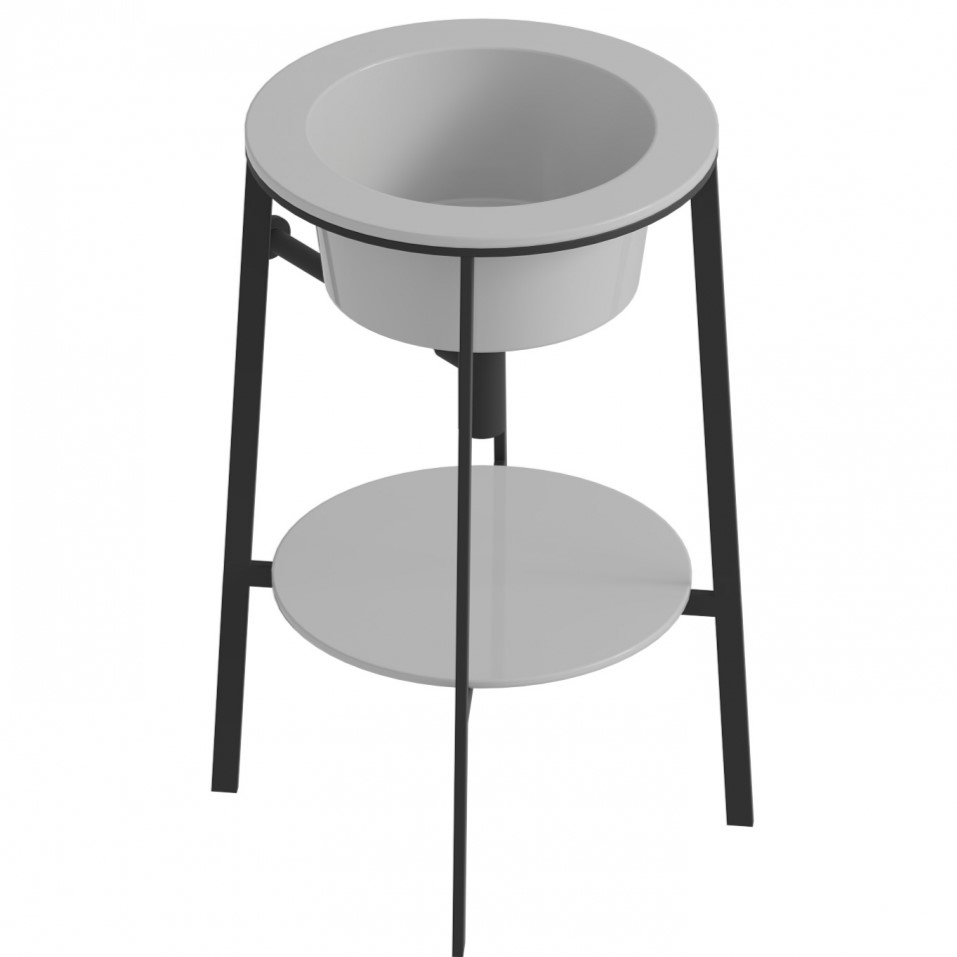 Консоль с керамической раковиной Abber Bequem AC2130 50x50x85 (белый)