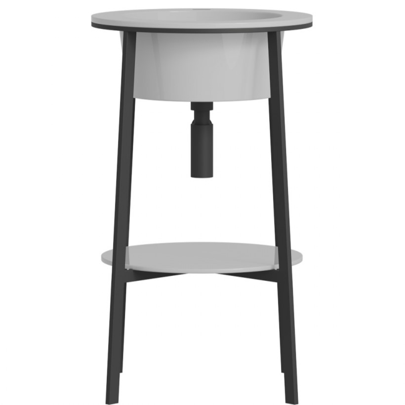 Консоль с керамической раковиной Abber Bequem AC2130 50x50x85 (белый)