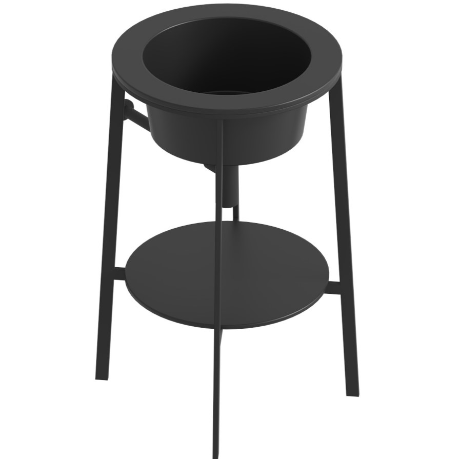 Консоль с керамической раковиной Abber Bequem AC2130MB 50x50x85 (черный матовый)