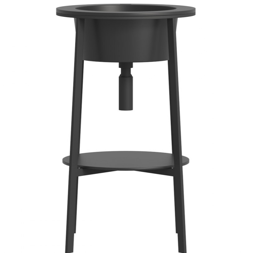 Консоль с керамической раковиной Abber Bequem AC2130MB 50x50x85 (черный матовый)