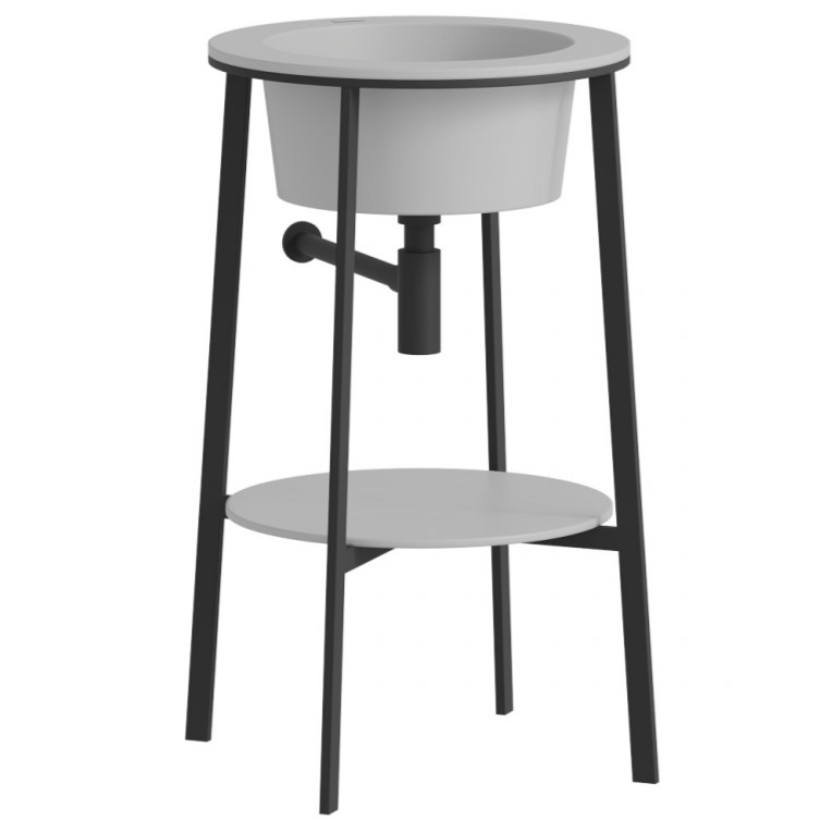 Консоль с керамической раковиной Abber Bequem AC2130MW 50x50x85 (белый матовый)