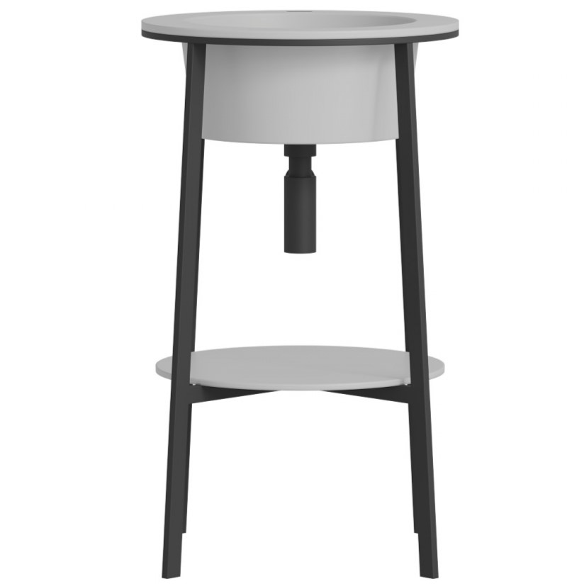 Консоль с керамической раковиной Abber Bequem AC2130MW 50x50x85 (белый матовый)