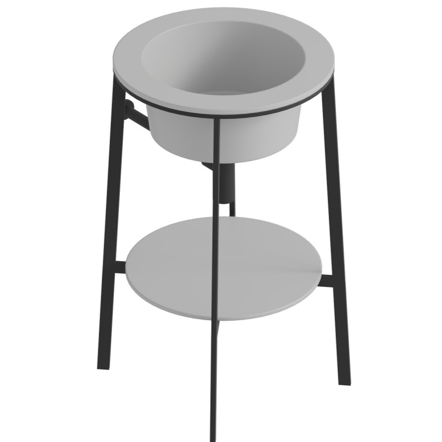 Консоль с керамической раковиной Abber Bequem AC2130MW 50x50x85 (белый матовый)